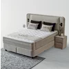 Set Pat + Saltea GRATIS Cancun Cu LED și Lada Depozitare, Stofă Symphony Pearl, 160x200 cm, Bej picture - 6