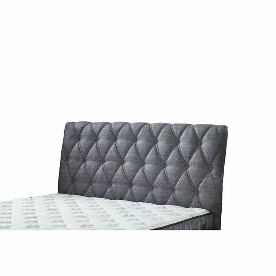 Pat + Saltea gratis Comfort, gri - 140x200 cm, ladă depozitare, somieră rabatabilă, topper confort, structură metal + lemn + PAL, tapițerie stofă premium picture - 7