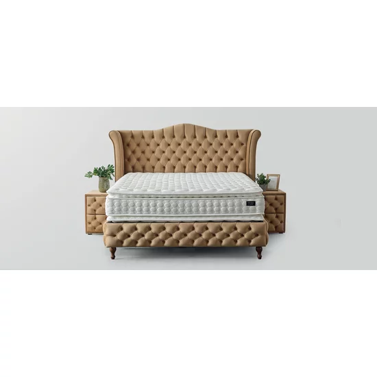 Set Pat + Saltea GRATIS Dimmax Cu Lada Depozitare, Baby Face 02, 160x200 cm, Crem picture - 12