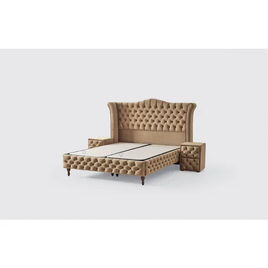 Set Pat + Saltea GRATIS Dimmax Cu Lada Depozitare, Baby Face 02, 160x200 cm, Crem picture - 13