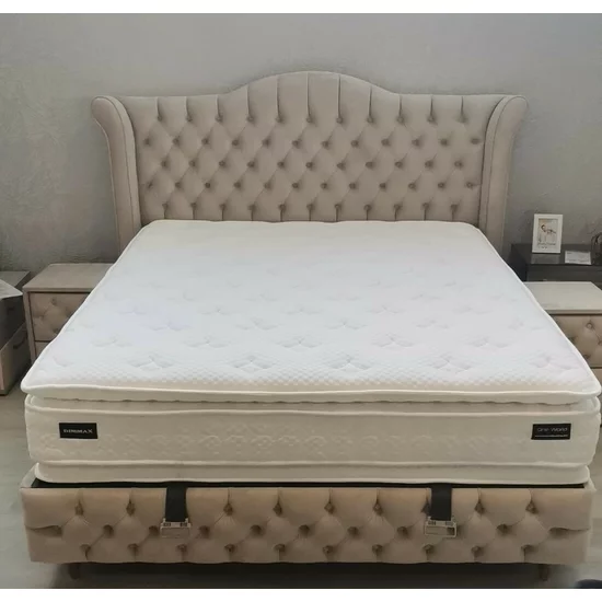 Set Pat + Saltea GRATIS Dimmax Cu Lada Depozitare, Baby Face 02, 160x200 cm, Crem picture - 8