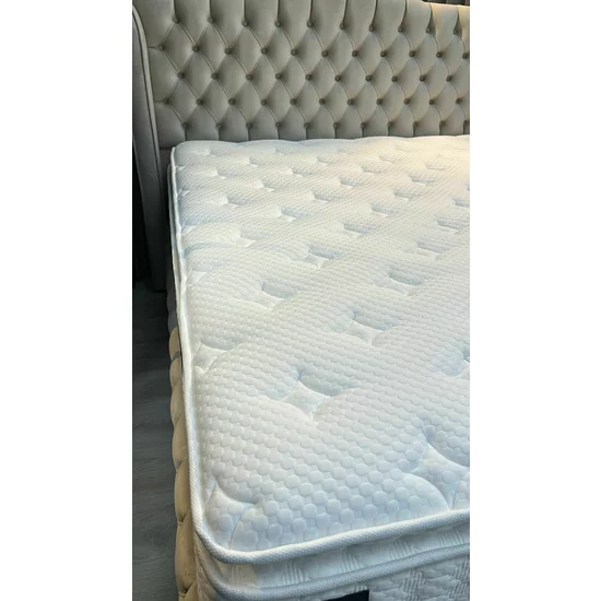 Set Pat + Saltea GRATIS Dimmax Cu Lada Depozitare, Baby Face 02, 160x200 cm, Crem picture - 6