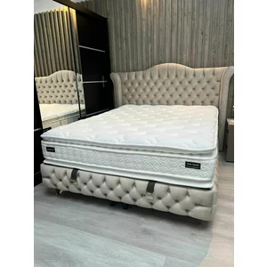 Set Pat + Saltea GRATIS Dimmax Cu Lada Depozitare, Baby Face 02, 160x200 cm, Crem