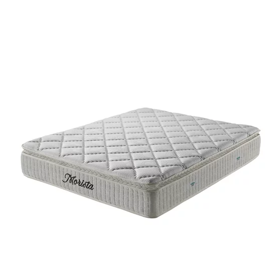 Set pat + Saltea Gratis ,tapițat Morista 200x200 cm crem cu somieră rabatabilă si ladă depozitare inclusă picture - 6