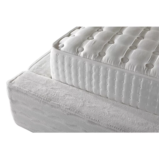 Set pat + Saltea Gratis ,tapițat OASIS 200x200 cm crem cu somieră rabatabilă si  ladă depozitare picture - 5