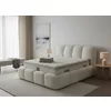 Set pat + Saltea Gratis tapițat Shakira 200x200 cm crem ERATO 01 cu somieră rabatabilă si  ladă depozitare picture - 1
