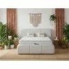Set pat + Saltea Gratis tapițat Torra 160x200 cm crem cu somieră rabatabilă si  ladă depozitare picture - 1