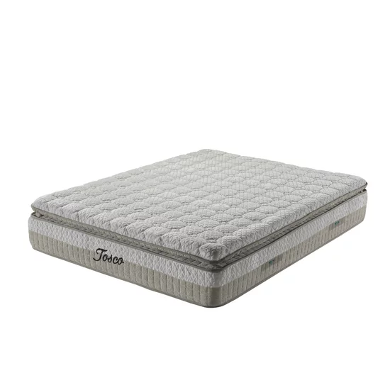 Set pat + Saltea Gratis , tapițat Tosco 180x200 cm crem cu somieră rabatabilă si ladă depozitare picture - 7