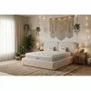 Set pat +Saltea Gratis tapițat Opios 200x200 cm crem cu somieră rabatabilă si ladă depozitare picture - 1
