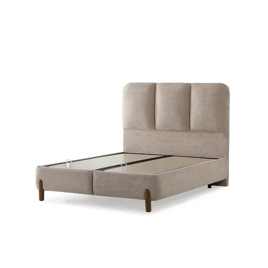 Set pat +Saltea Gratis  tapițat Paco 160x200 cm gri cu somieră rabatabilă, ladă depozitare picture - 3