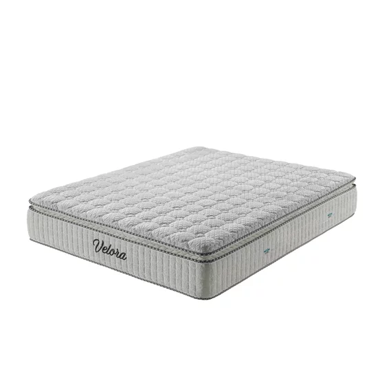 Set pat +Saltea Gratuita ,tapițat Velora 200x200 cm crem cu somieră rabatabilă, ladă depozitare și saltea inclusă picture - 7