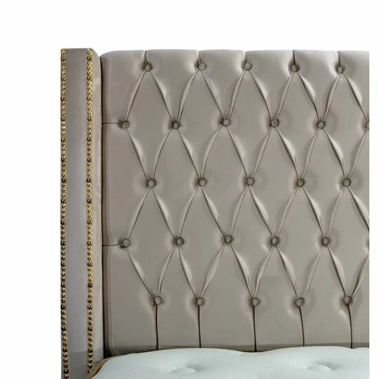 Pat tapițat + Saltea gratis Athena, bej - 140x200 cm, cu somieră rabatabilă si ladă de depozitare picture - 4