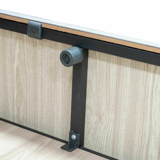 Set pat tapițat Calia + saltea, design modern, capitonare elegantă, structură robustă, țesătură respirabilă, 160x200 cm, gri picture - 5