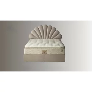 Set pat tapițat Daisy 160x200 cm crem cu somieră rabatabilă, ladă depozitare și saltea inclusă