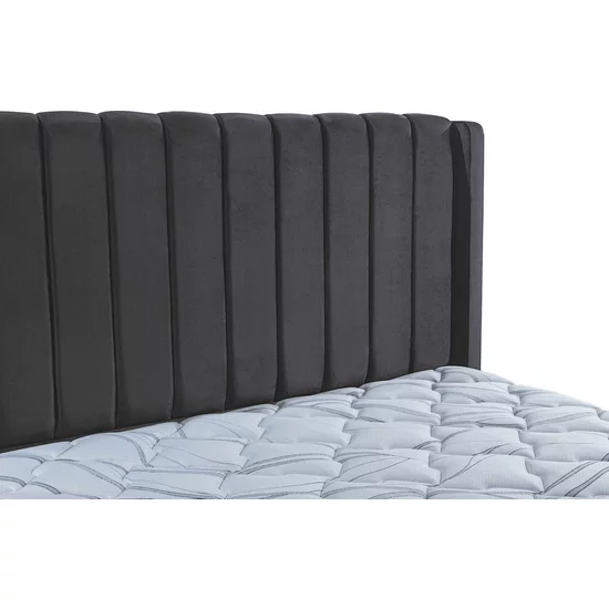 Pat tapițat +Saltea Gratis Epson, gri - 160x200 cm, cu somieră rabatabilă si ladă de depozitare picture - 4