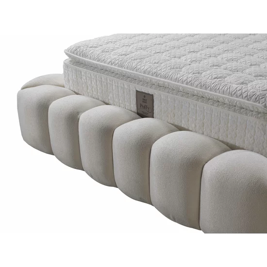 Set pat +Saltea Gratis ,tapițat Madonna 200x200 cm crem cu somieră rabatabilă si ladă depozitare picture - 7