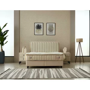 Pat + Saltea gratis, Marisa, culori personalizabile - 160x200 cm, somieră rabatabilă și ladă depozitare