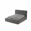 Set pat tapițat Meram 140x200 cm gri cu somieră rabatabilă, ladă depozitare și saltea inclusă picture - 2