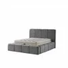Set pat tapițat Meram 140x200 cm gri cu somieră rabatabilă, ladă depozitare și saltea inclusă picture - 5