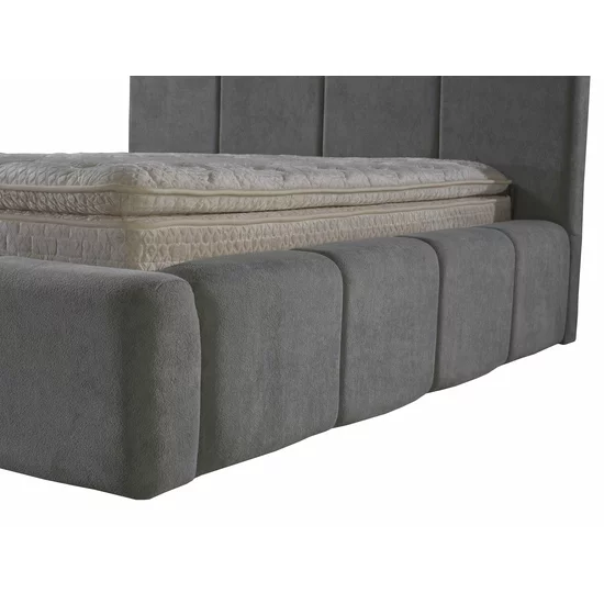 Set pat tapițat Meram 160x200 cm gri cu somieră rabatabilă, ladă depozitare și saltea inclusă picture - 7