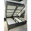 Set Pat Tapițat Bella + Saltea, ladă depozitare, tapițerie catifea premium, structură metal + PAL, 160x200 cm, Gri picture - 11