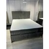 Set Pat Tapițat Bella + Saltea, ladă depozitare, tapițerie catifea premium, structură metal + PAL, 160x200 cm, Gri picture - 10