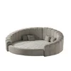 Set pat tapițat rotund + Saltea gratis  Napa  220x220 cm crem picture - 2