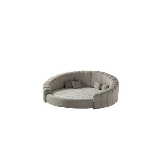 Set pat tapițat rotund + Saltea gratis  Napa  220x220 cm crem picture - 2