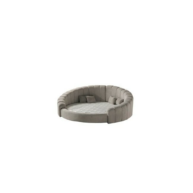 Set pat tapițat rotund + Saltea gratis Napa 220x220 cm crem