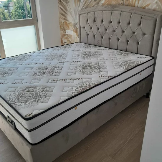 Pat + Saltea gratis  Belek, bej - 160x200 cm, design modern, capitonare elegantă, structură rezistentă, stofă premium picture - 8