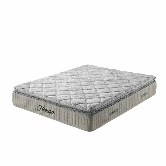 Set pat+ Saltea Gratis  tapițat Nevara 140x200 cm crem cu somieră rabatabilă si ladă depozitare picture - 6
