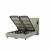 Set pat+ Saltea Gratis  tapițat Nevara 200x200 cm crem cu somieră rabatabilă si ladă depozitare picture - 5