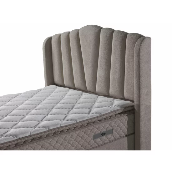 Set pat+ Saltea Gratis , tapițat Vega 160x200 cm crem cu somieră rabatabilă si ladă depozitare picture - 4