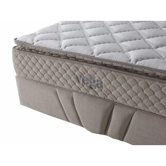 Set pat+ Saltea Gratis , tapițat Vega 160x200 cm crem cu somieră rabatabilă si ladă depozitare picture - 5