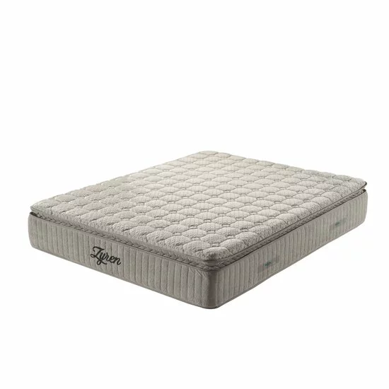 Set pat+ Saltea Gratis  tapițat Zyren 180x200 cm crem cu somieră rabatabilă, ladă depozitare picture - 4