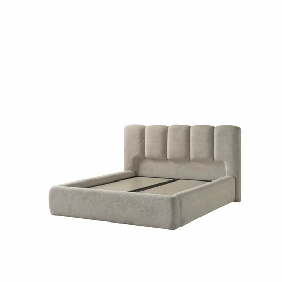 Set pat+ Saltea Gratis  tapițat Zyren 200x200 cm crem cu somieră rabatabilă, ladă depozitare picture - 6