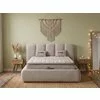 Set pat+ Saltea Gratis  tapițat Zyren 200x200 cm crem cu somieră rabatabilă, ladă depozitare picture - 1