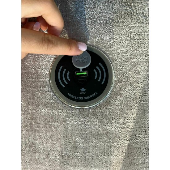 Set Pat + Saltea Moonlight Cu LED, Port USB și Lada Depozitare, 160x200 cm, Bej picture - 11