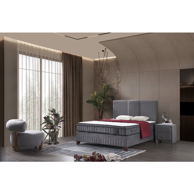 Set pat+saltea Bella 180/200 cm gri