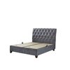 Set Pat + Saltea Comfort, ladă depozitare, somieră rabatabilă, topper confort, structură metal + lemn + PAL, tapițerie stofă premium, 160x200 cm, Gri picture - 4