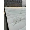 Set Pat + Saltea Comfort, ladă depozitare, somieră rabatabilă, topper confort, structură metal + lemn + PAL, tapițerie stofă premium, 160x200 cm, Gri picture - 11