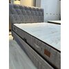 Set Pat + Saltea Comfort, ladă depozitare, somieră rabatabilă, topper confort, structură metal + lemn + PAL, tapițerie stofă premium, 160x200 cm, Gri picture - 12