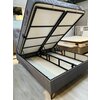 Set Pat + Saltea Comfort, ladă depozitare, somieră rabatabilă, topper confort, structură metal + lemn + PAL, tapițerie stofă premium, 160x200 cm, Gri picture - 14
