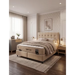 Set pat+saltea gratis Flora - 160x200 cm, culori personalizabile,  somiera rabatabila si lada de depozitare