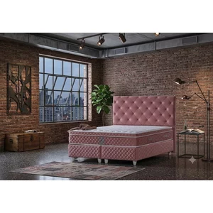 Set pat+saltea gratis Magic - 160x200 cm, culori personalizabile,  somiera rabatabila si lada de depozitare