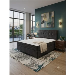 Set pat+saltea gratis Magna - 160x200 cm, culori personalizabile,  somiera rabatabila si lada de depozitare