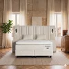 Set Pat+Saltea gratis Oligarch, crem - 160/200 cm, culoare personalizabila, cu somiera rabatabila si lada de depozitare picture - 1