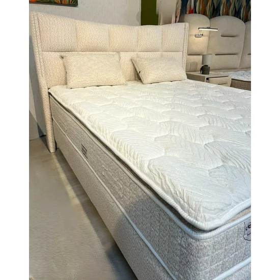 Set Pat+Saltea gratis Pandora, crem - 160/200 cm, culoare personalizabila, cu somiera rabatabila si lada de depozitare picture - 6