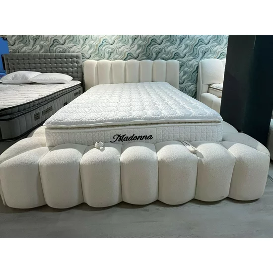 Set pat+Saltea Gratis  tapițat Madonna 180x200 cm crem cu somieră rabatabilă, ladă depozitare și saltea inclusă picture - 12