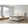Set pat+Saltea Gratis tapițat Orina 160x200 cm crem cu somieră rabatabilă si  ladă depozitare picture - 1
